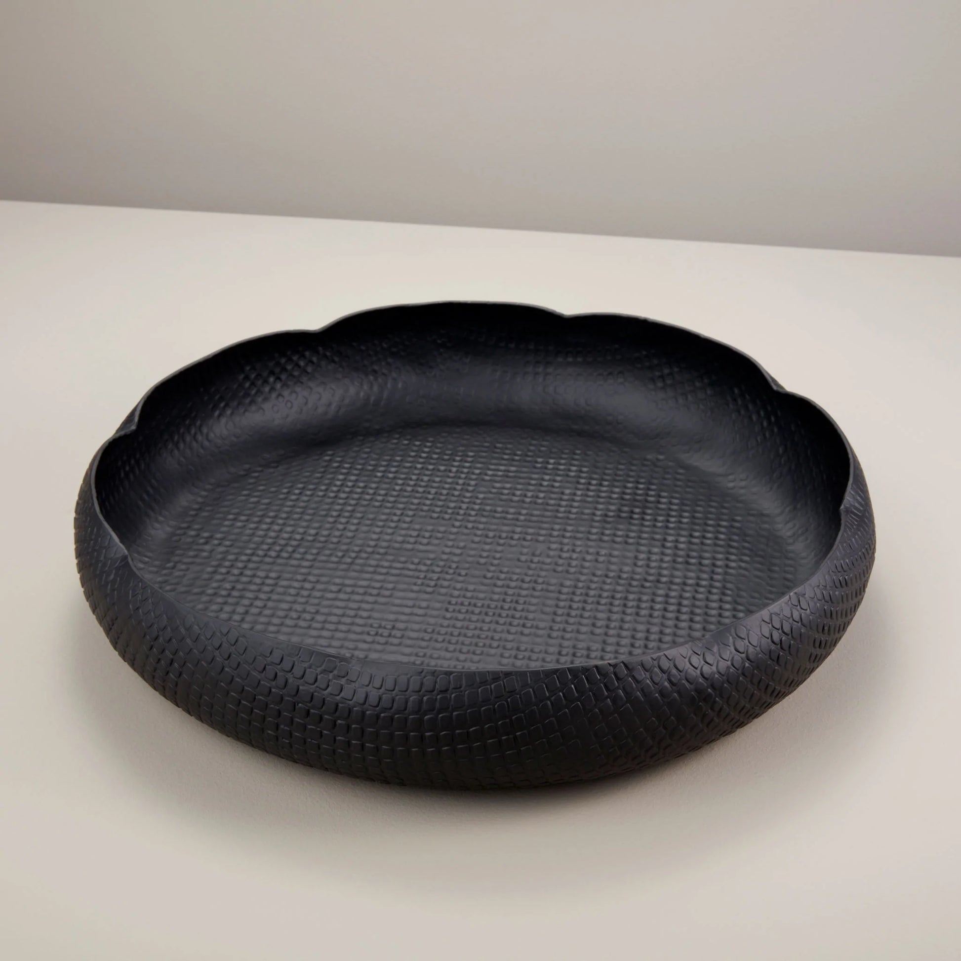 Wallis Aluminum Low Bowl - A contemporary and stylish Wallis Aluminum Low Bowl from GRACE BLU SHOPPE, ideal for serving or as a statement piece.