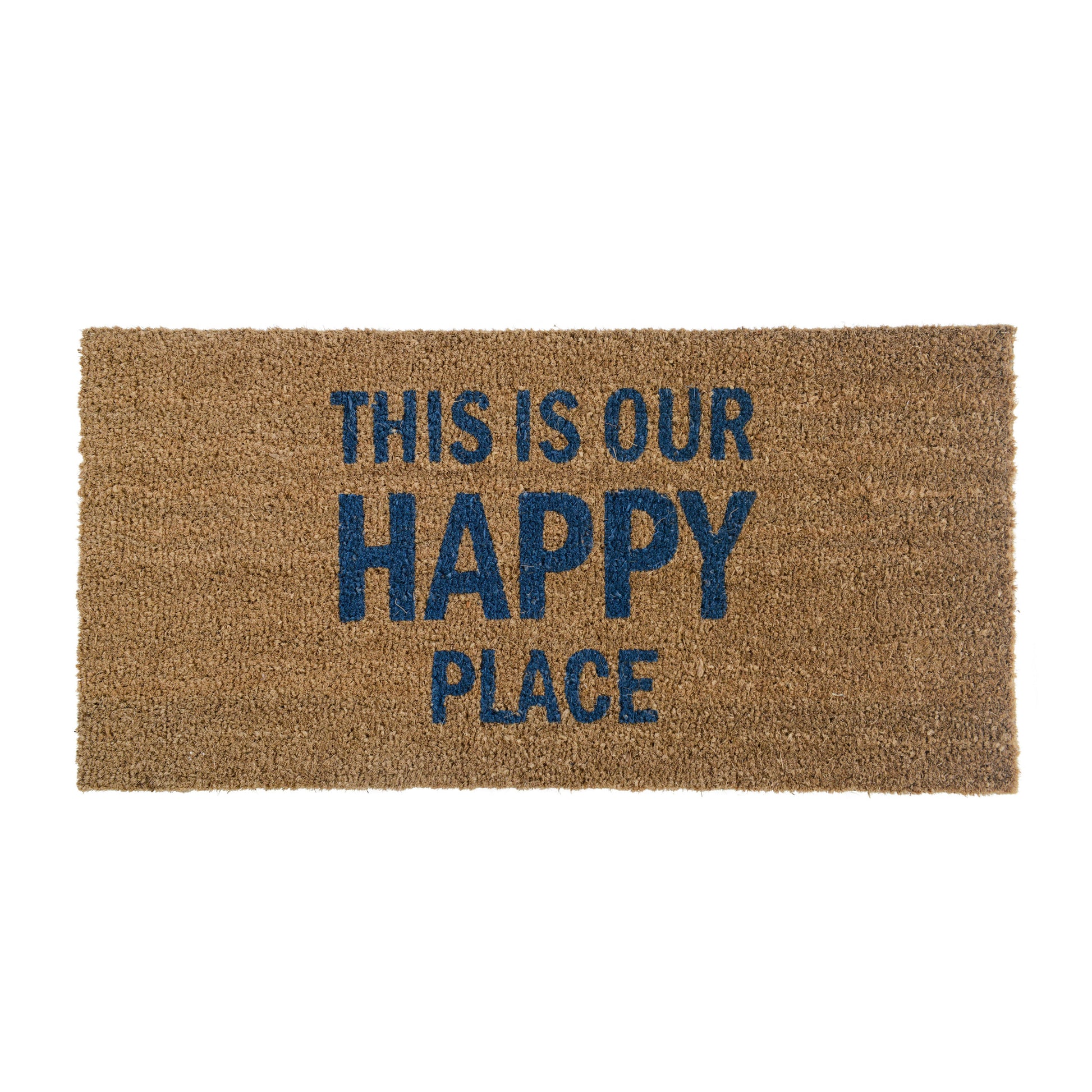 "This is Our Happy Place" Doormat: Welcoming doormat with "This is Our Happy Place" text from Grace Blu Shoppe, inviting guests into your cozy home.